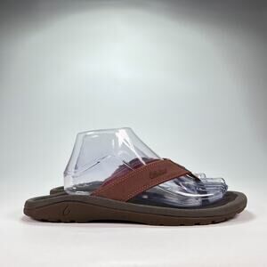 Olukai Ohana Flip Flops Sandals Brown Comfort Thong 10110A-CL48 Men's Size 9